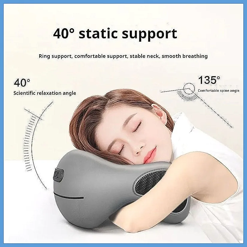 Multifunction U-Shaped Sponge Core Neck Pillow Slow Rebound Soft Travel Pillow for Sleeping Cervical Health Massage Nap