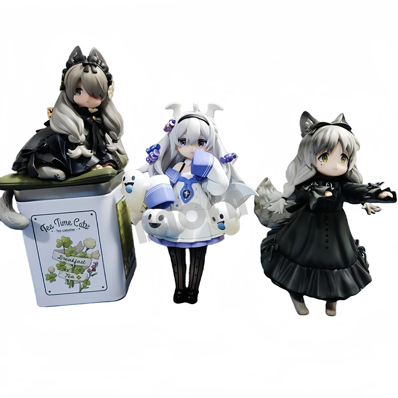 14cm Cute DLC RIBOSE Anime Girl Figure Dessert Planet Mercury Action Figure Tea Time Cats Figurine Collectible Model Toys Gifts