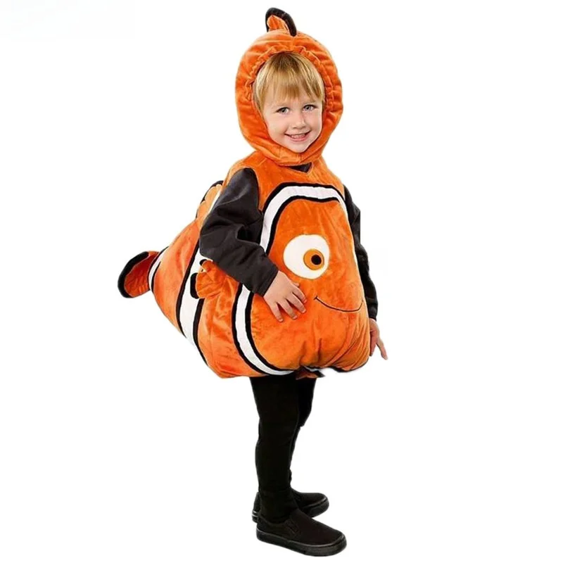 Kinder Halloween Kostüm Nemo die kleine Meerjungfrau Fi Schwanz Weste Cartoon Performance Kleidung Sea World Theme Par Outfit