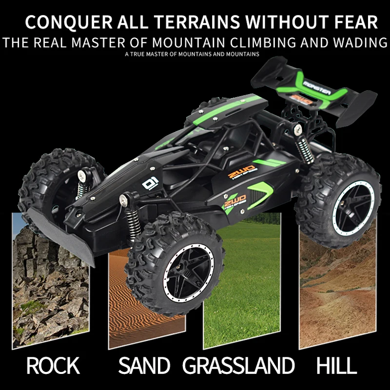 Rc Car Toys for Boys High Speed Remote Control Truck Cross-Country Cars Children Gift 2.4G Off-Road Vehicle 1:18 Electric Model