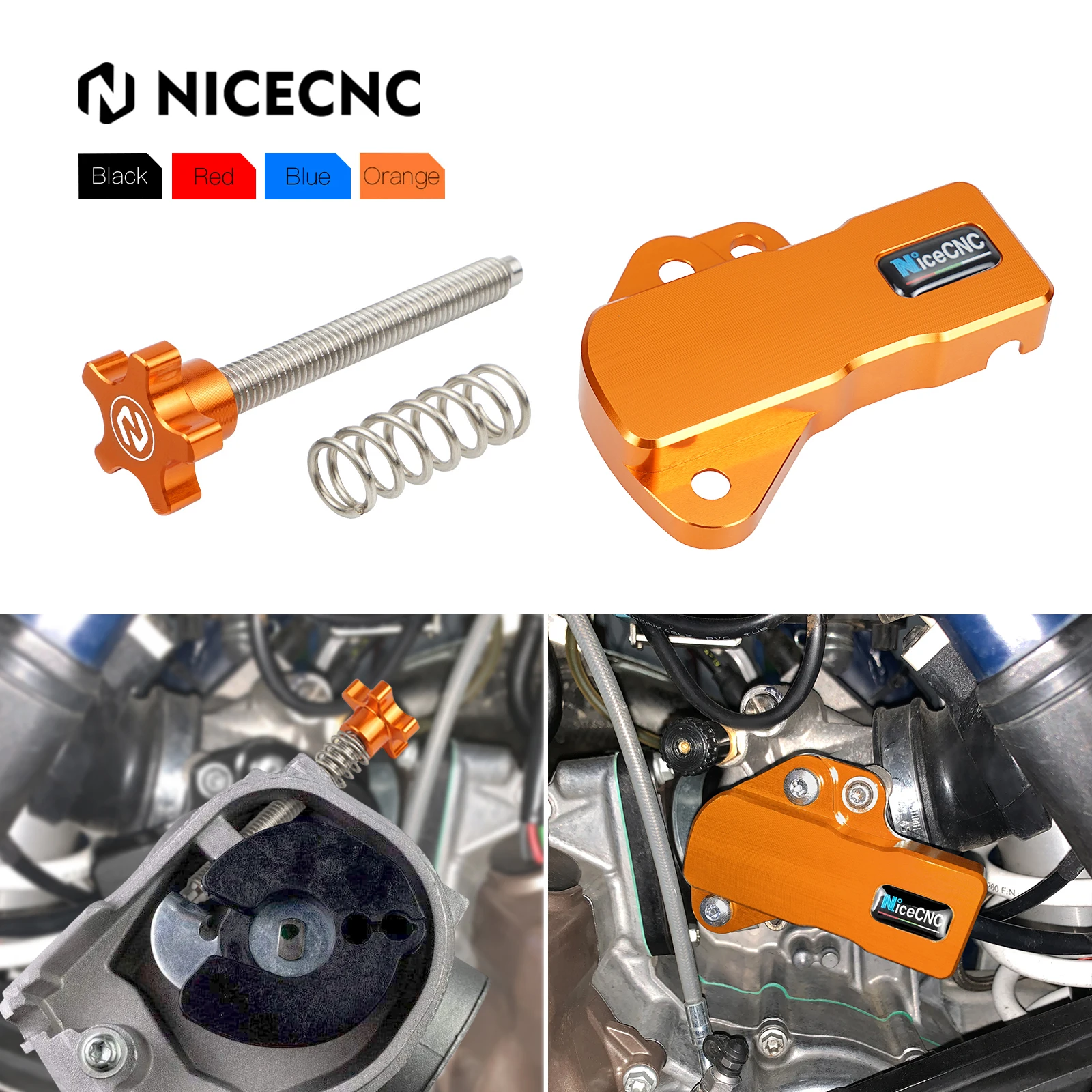 NiceCNC For KTM EXC300 TPI EXC XCW 250 300 TPI 2018-2023 XCW 150TPI 2020-2023 Idle Speed Screw Adjuster & TPS Sensor Guard Cover