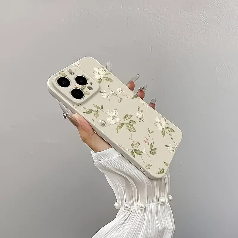 Funda de Silicona Suave con Diseño de Flores para iPhone 17 16 15 14 13 12 11 Pro XS Max 7 8 Plus Mini Air 17e 16e SE 2022 X XR