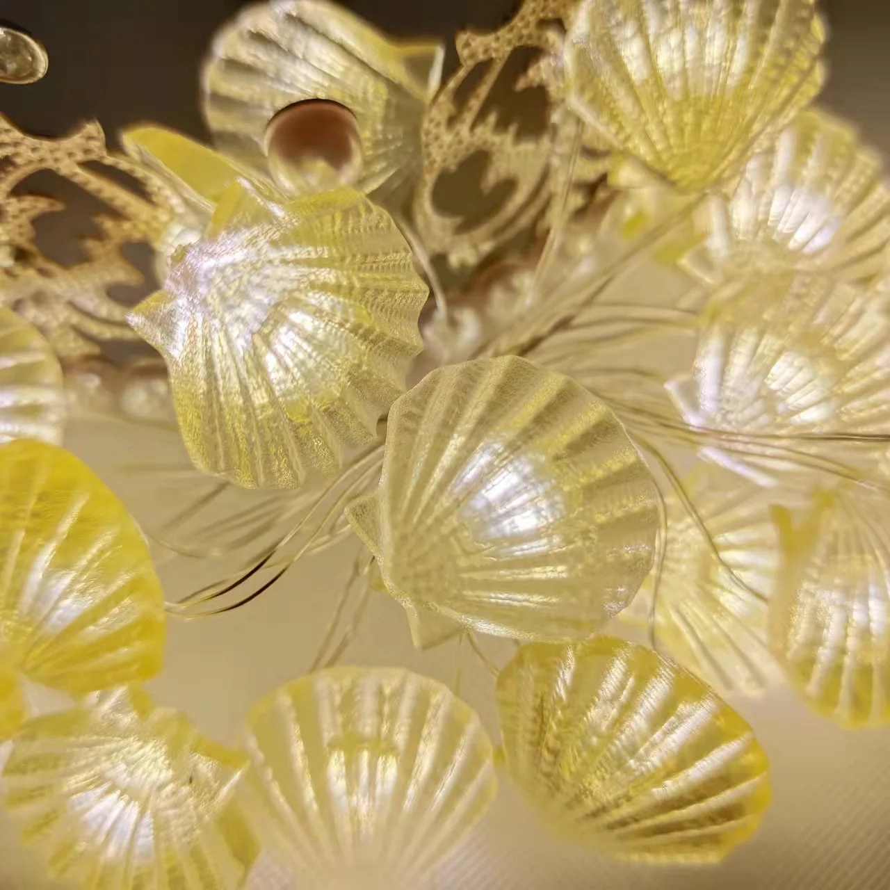 2m 20LED Seashell Starfish String Light Ocean Theme Party String Light Mermaid Party Decoration Girls Bedroom DIY Decor Supplies