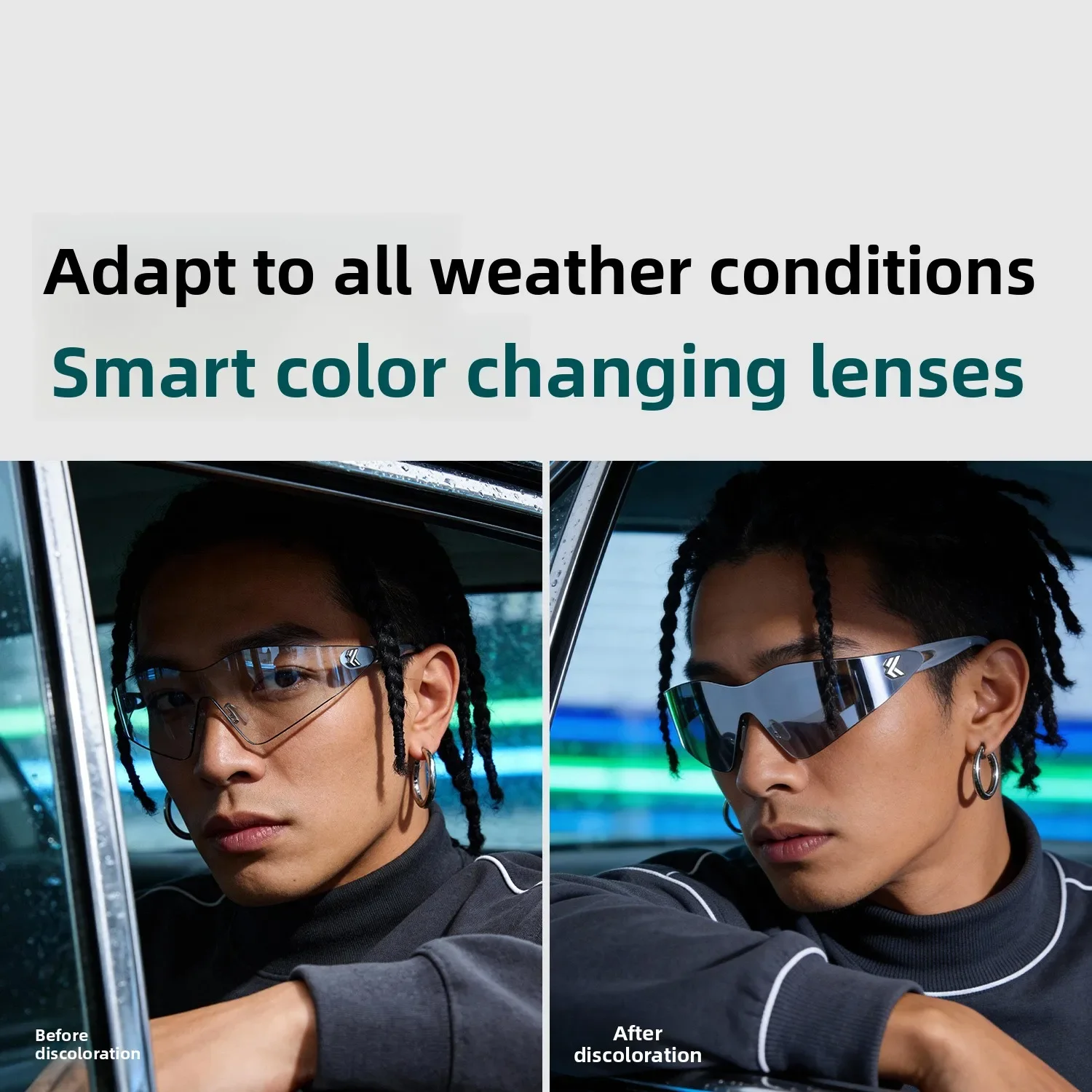 KAPVOE Photochromic Sunglasses Lightweight Wide View Sports Glasses Unisex for Marathon Running Hiking Trekking Outdoor Trip