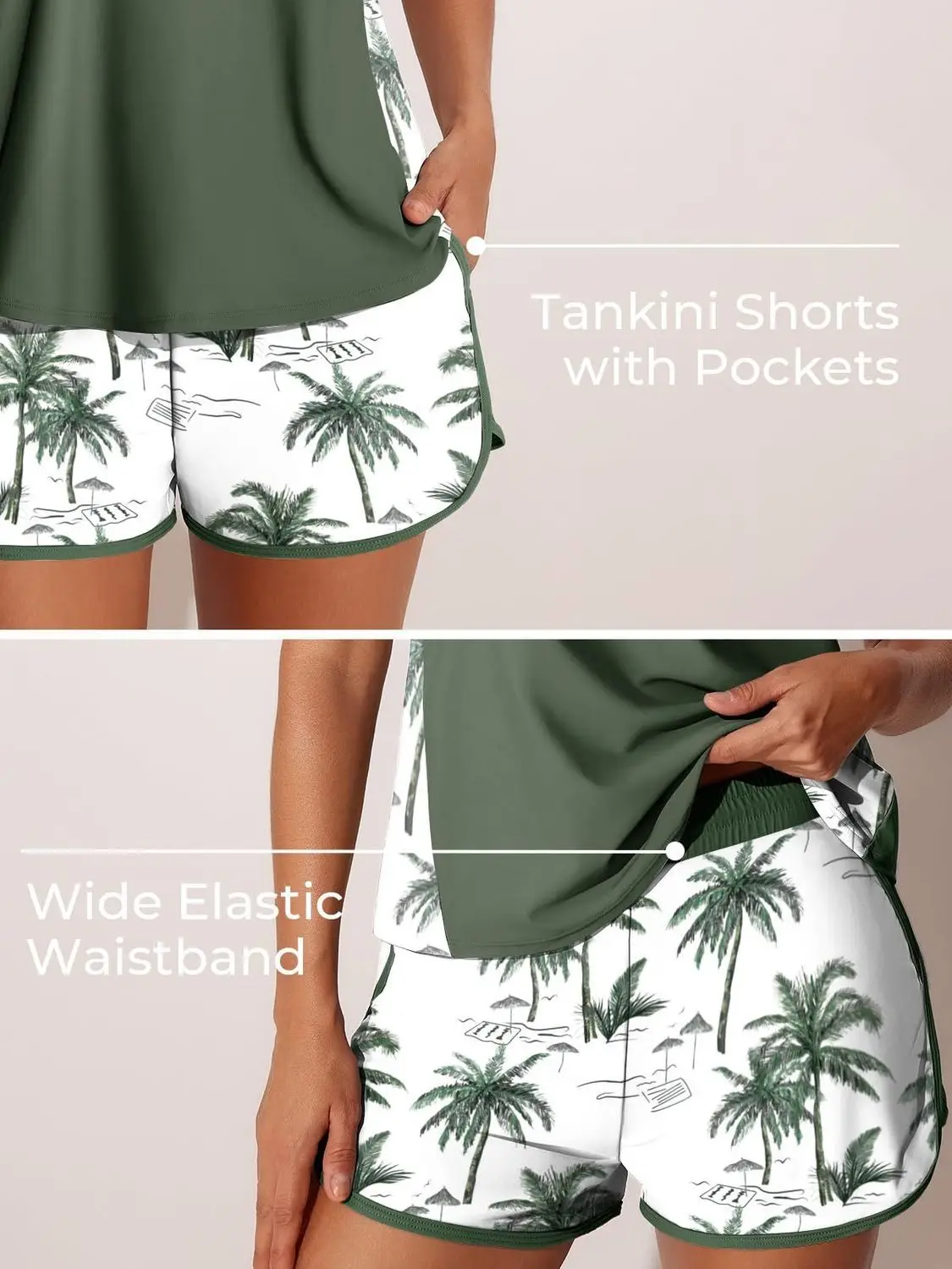 Nuevo Traje de Baño de Dos Piezas Estilo Chaleco Estampado, Efecto Adelgazante y Sexy para Mujer, Uso Térmico, Fondo Plano co...