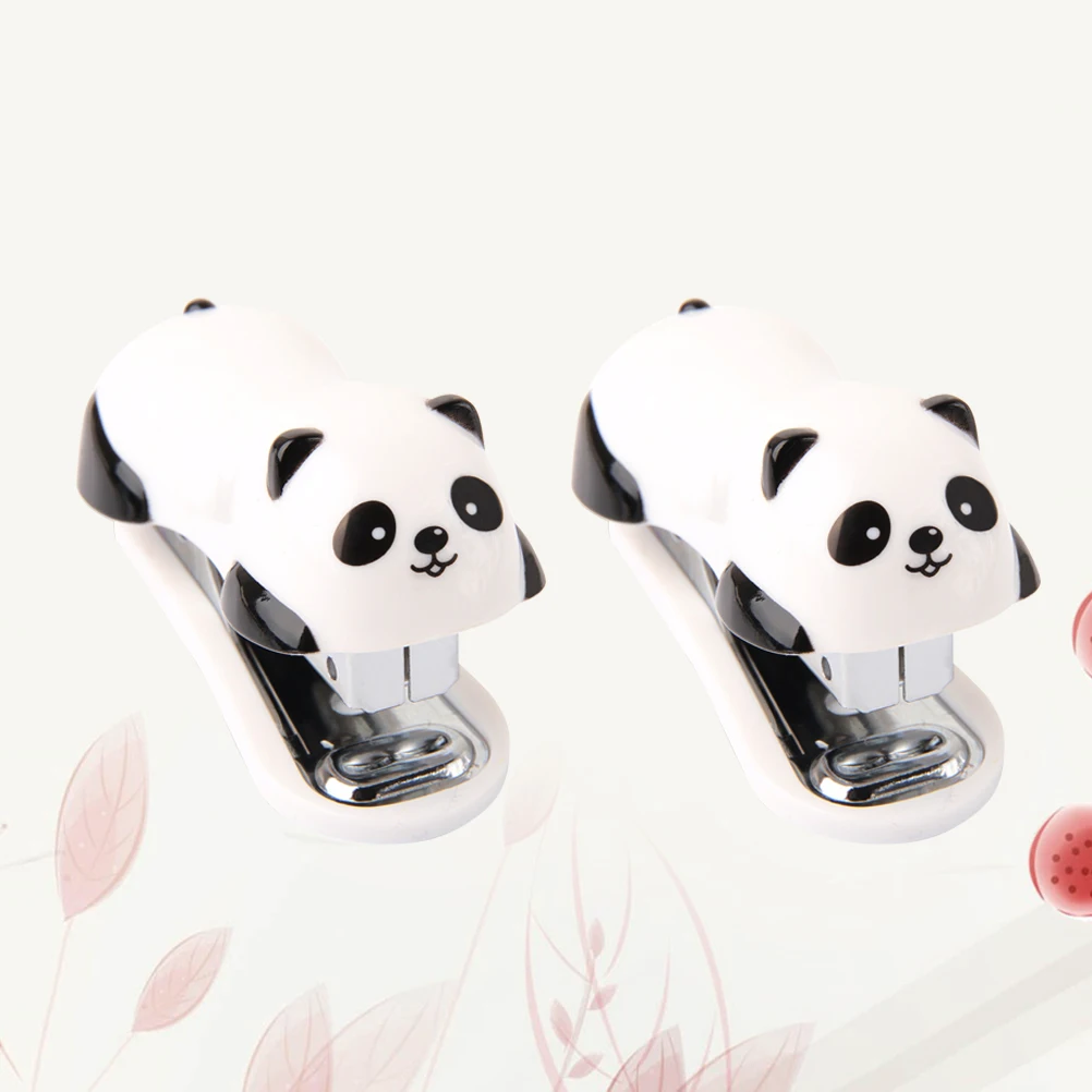 

2 Pcs Stapler Cartoon Mini Portable Office Supplies Manual Stapling Machine Student Stationery Child