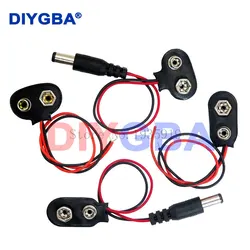 DC 9V Battery Button Power Cable Battery Buckle Snaps Power Cable Connector DC 5.5*2.1 For Arduino Diy