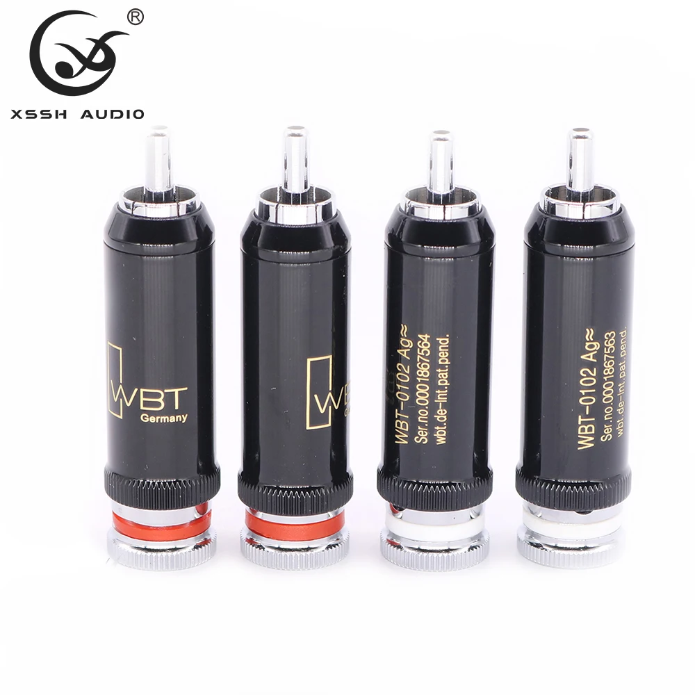 

4pcs Male RCA Jack Adapter YIVO XSSH Hi-end HIFI DIY OEM ODM Plating Rhodium Audio Video Connectors TV Tuner RCA Output Plugs