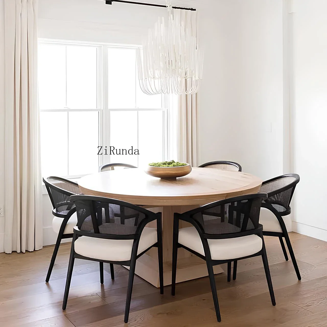 

Изготовленный на заказ деревянный круглый обеденный стол, удлиненная дубовая мебель, современный обеденный стол для квартиры