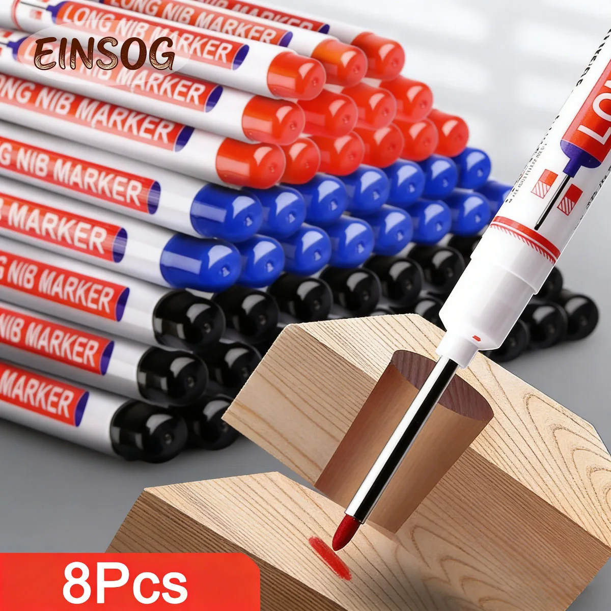 

Набор из 8 маркеров с длинным наконечником 20 мм для глубоких отверстий, водостойкие, цветные, многофункциональные, для металла, перфорации, декора ванной комнаты и деревообработки