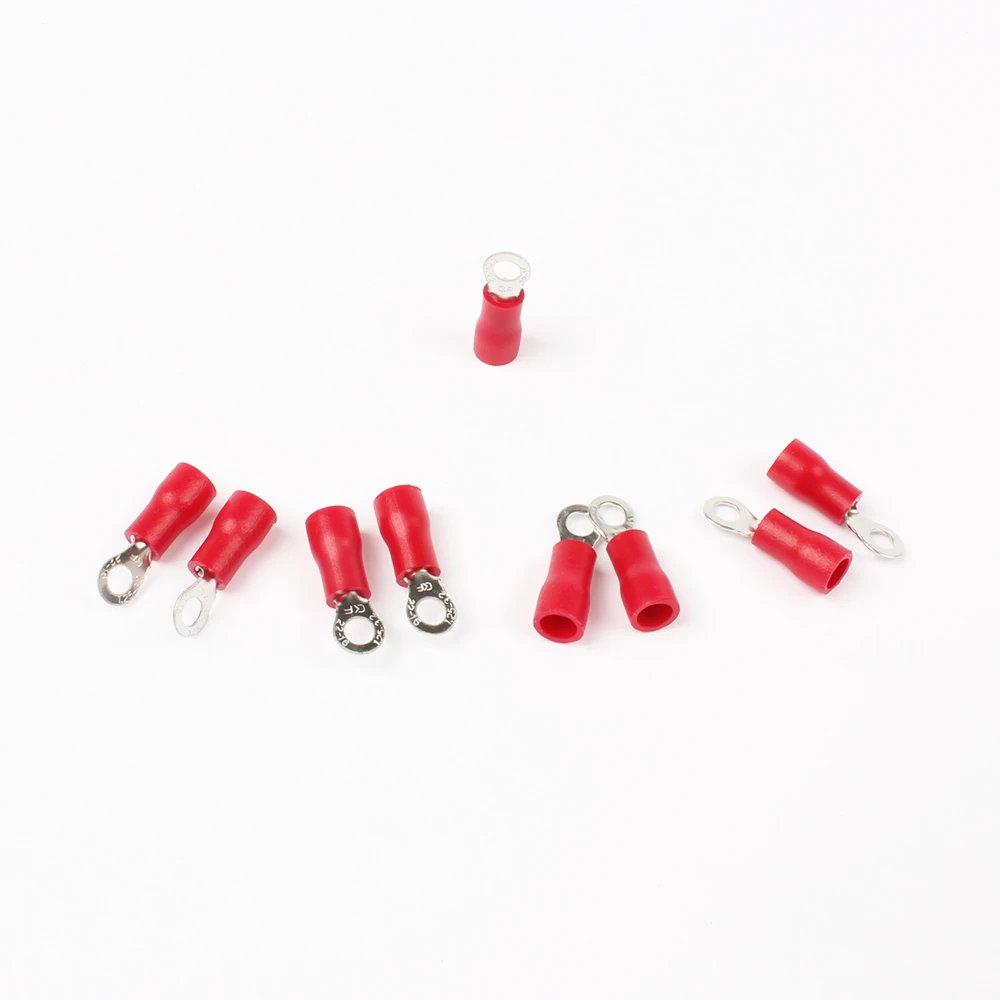 RV1.25-3 Red Ring Insulated Wire Connector Electrical Crimp Terminal RV1.25-3 Cable Wire Connector 100PCS RV1-3 RV