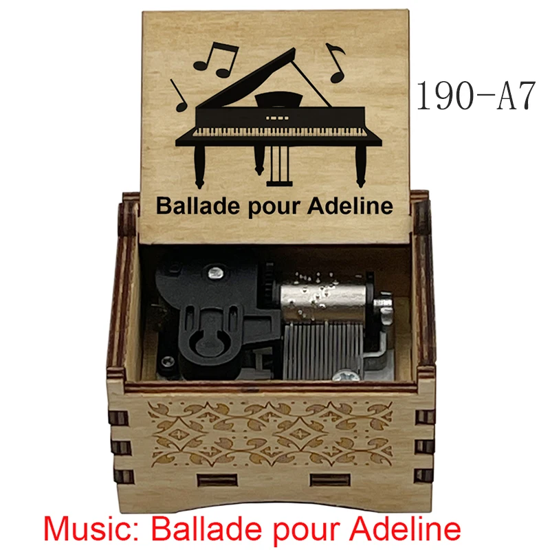 Ballade pour Adeline Music Box Wood Wind Up Musical Box for piano