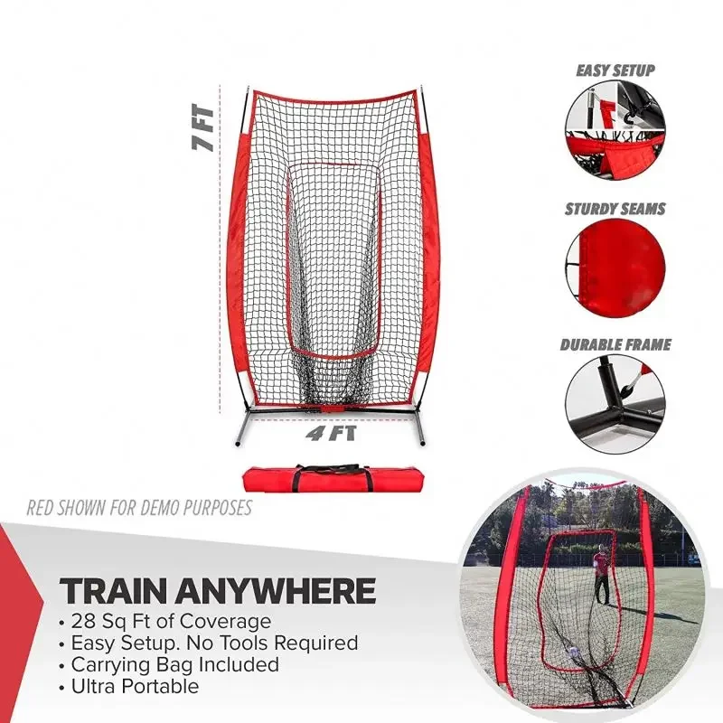 Great standard high quality softball pitching practice 7x4ft baseball net with big mouth