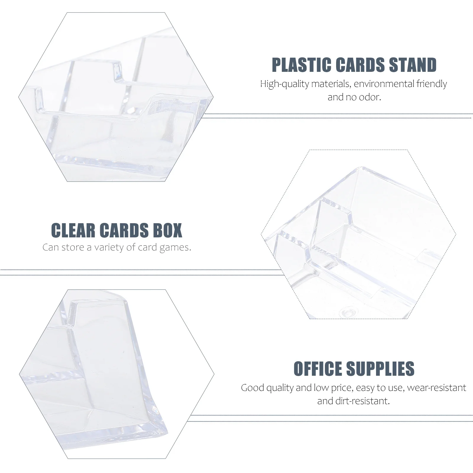 

2Pcs Transparent Cards Box Long-Lasting Business Cards Case for Office Front Desk Card Management Clear Desktop Holder