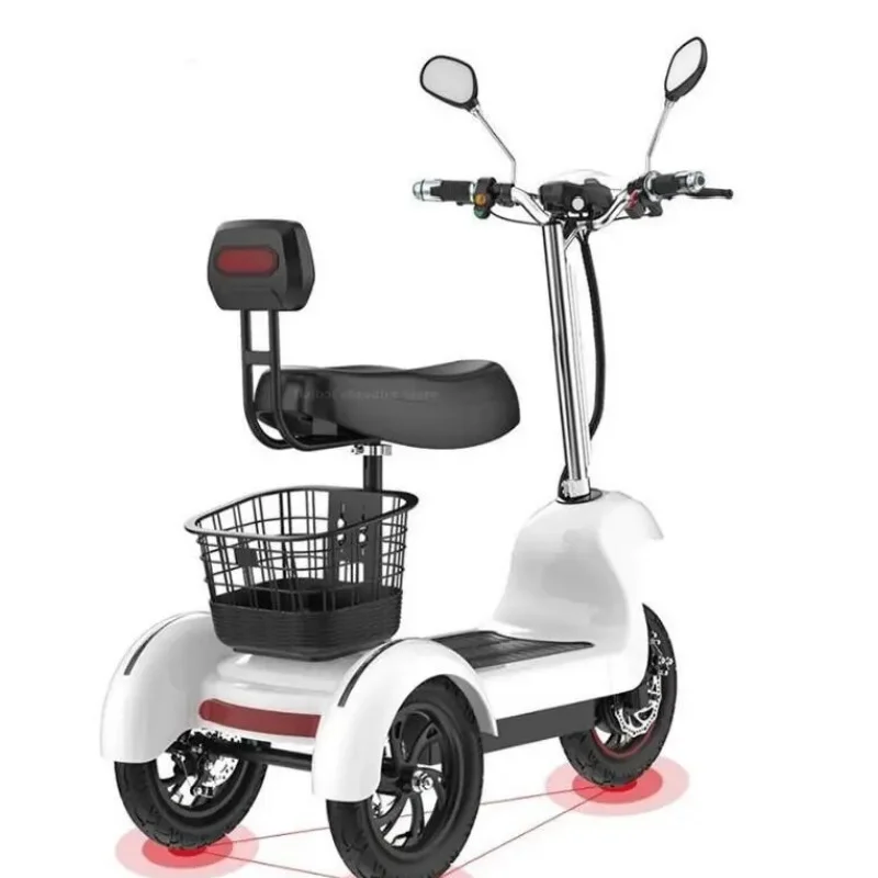 

New Bike Electric Tricycle Electric Bicycles 12'' 48V 500W 10.4AH White/Black Portable 3 Wheel Electric Scooter For Adults/Kids