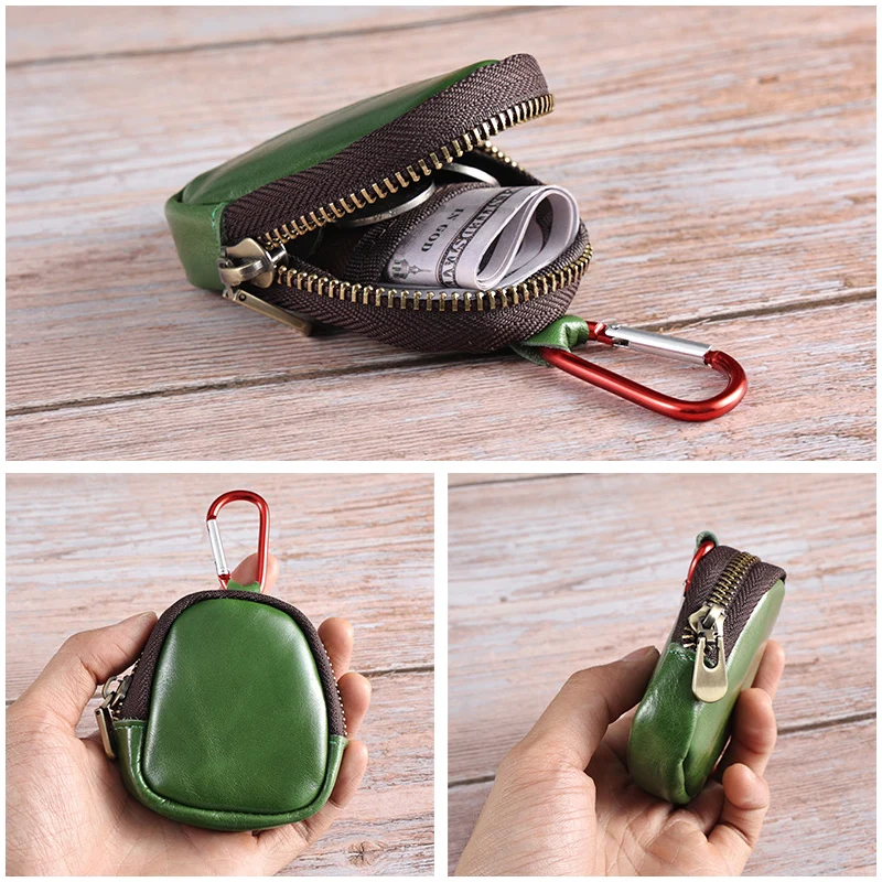 2023 NEW Original Youth Coin Bag Real Leather Women Small Wallet Coins Purse Zipper Bags Bluetooth Headphone Keys Cases Holders