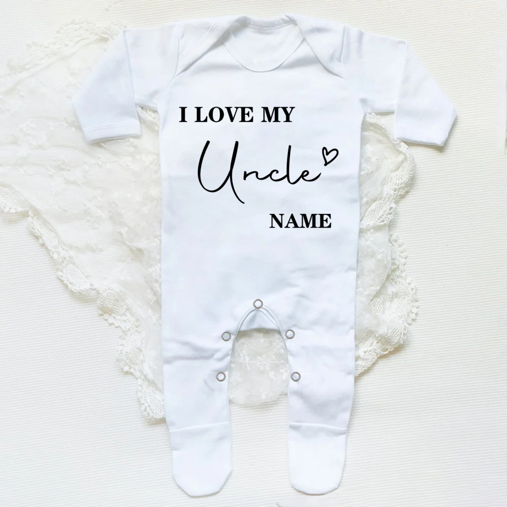 I Love My Auntie Baby Sleepsuit Personalised Babygrow Sleepsuit Newbron Coming Home Outfit Newborn Pregnancy Announcement Gift