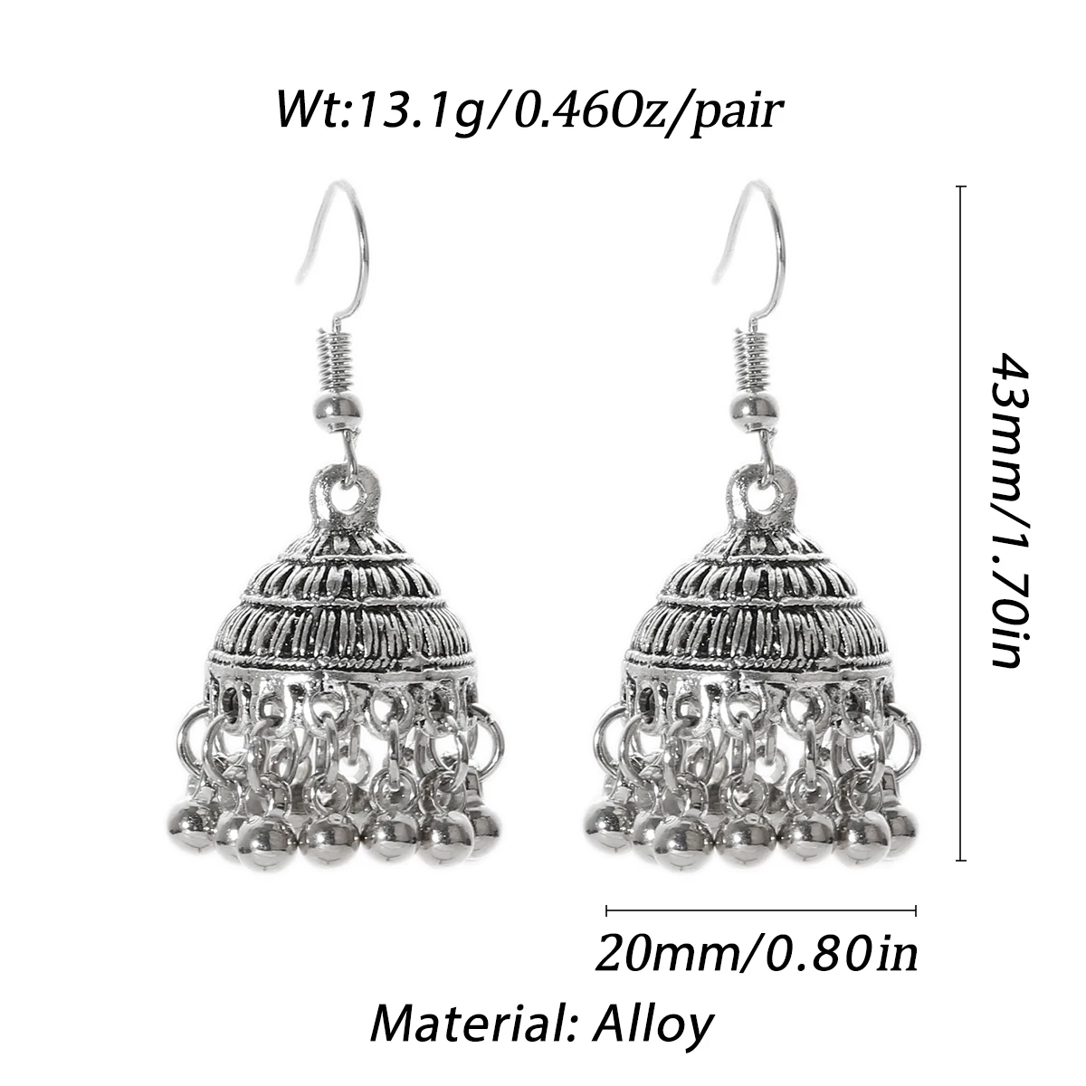 Pendientes Piercing Indian Jewelry Jhumka Tassel Earrings Women Accessories Kolczyki Silver Color Earring Trendy Party Ear rings image 3