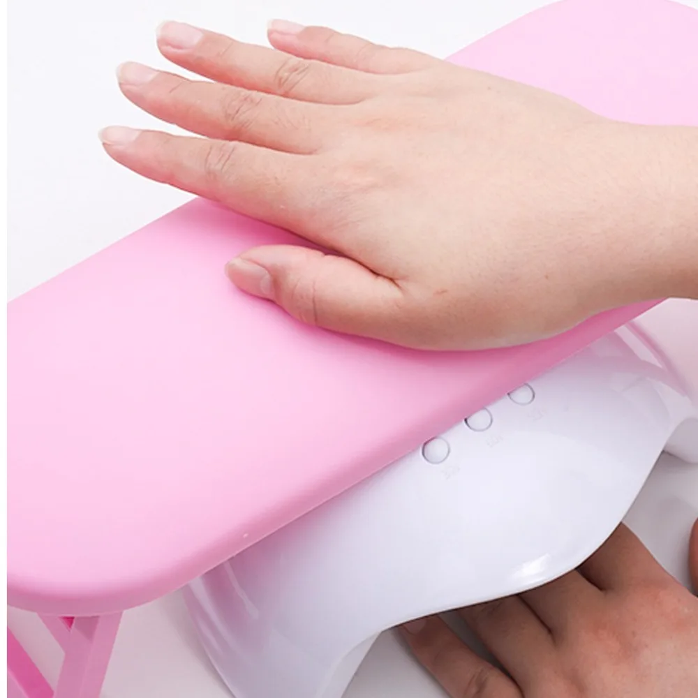 Non SLIP Professional เล็บมือหมอนพับแขนเล็บแบบพกพา Salon เครื่องมือเล็บตาราง