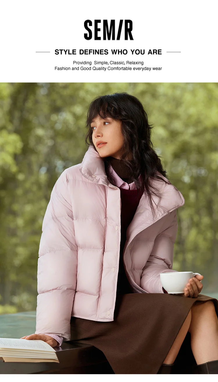 Semir Daunenjacke Damen Winter Pufferjacke mit Gänsedaunenfüllung Wasserdicht Ölabweisend Fleckenresistent 2026 Neu Stehkragen Mantel Damen – Detail 1