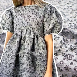 Gold Silk Brocade Jacquard Fabric Yarn-dyed Small Floral Embossed Dress Trench Coat Coat Fashion Brand Fashion Design Sew Cloth