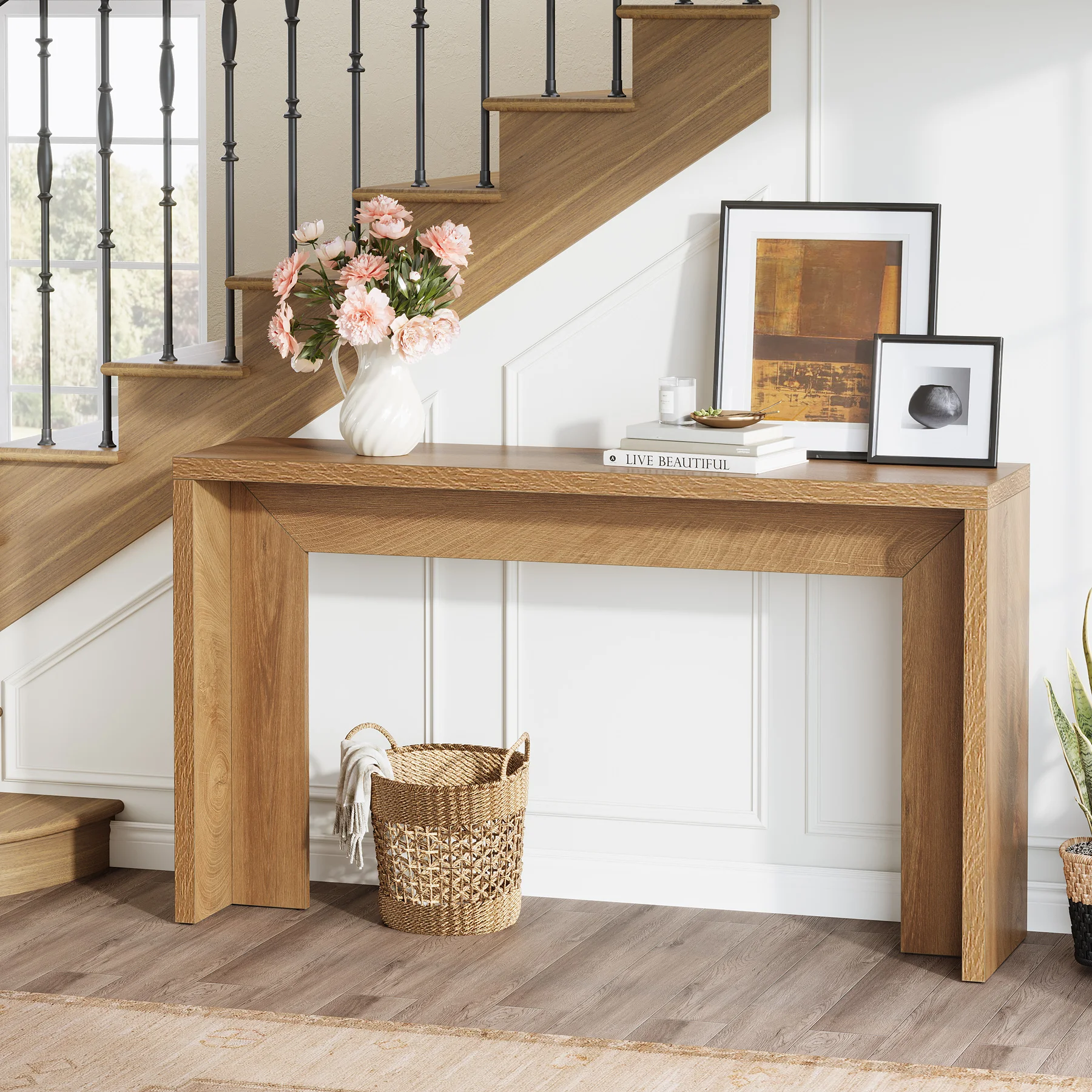 Tribesigns 55インチ ファームハウスコンソールテ - Woodworking Veneer のレビューと価格