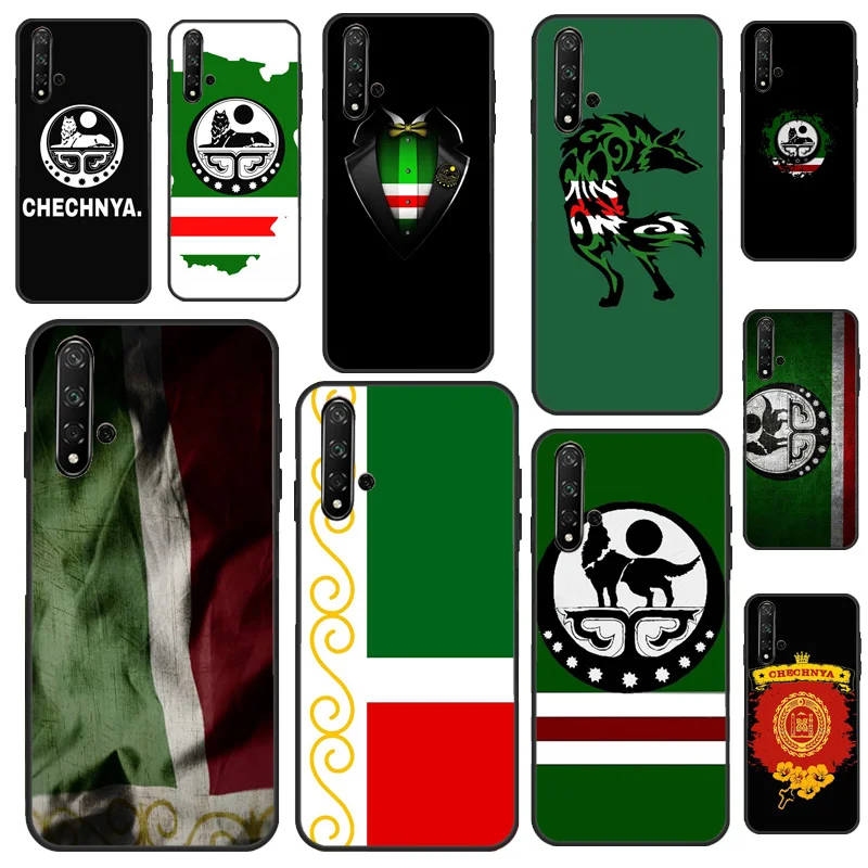 Chechnya Flag Chechen Wolf Case For Huawei P30 P20 P40 P60 Pro P Smart Nova 9 5T Honor Magic 5 Lite X8 X9a 50 70 Cover