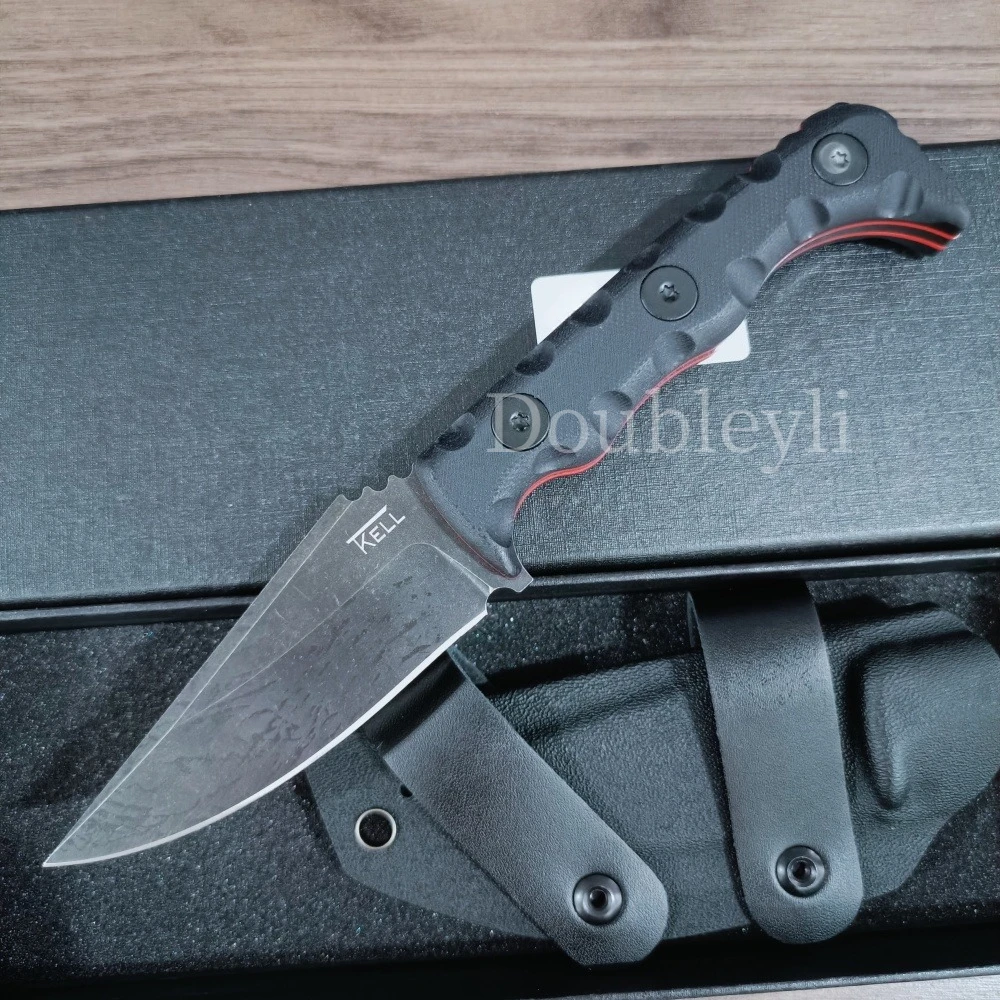 EDC Multi-tools Household Kitchen Knife Fruit Knife Practical Cutting Tool Fishing Picnic Tool - TKELL 003 Straight Knife with K Sheath G10 Handle Ideal Gift for Men