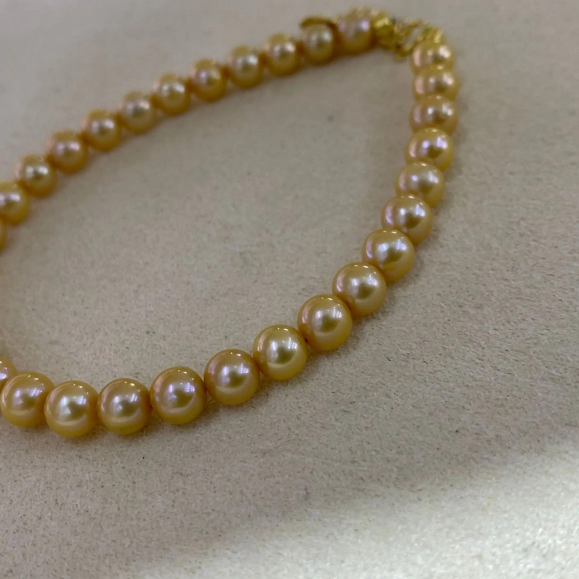 

Ожерелье из натурального жемчуга AAAA8-9 мм, золотое жемчужное ожерелье Южного моря, серебро 925 пробы, регулируемая пряжка/18 дюймов