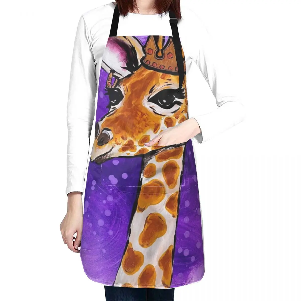 Queen Giraffe Apron Women Kitchen'S Chef Uniform For Men Things For The Kitchen Kids Apron