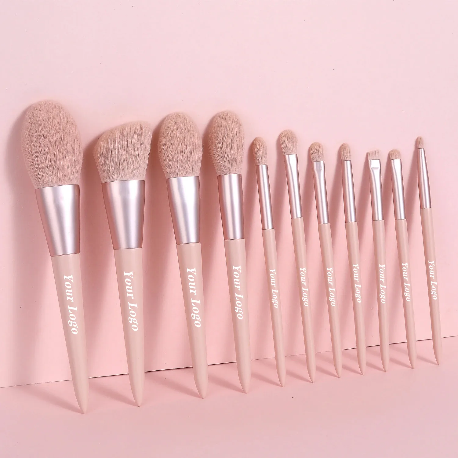 Pink Makeup Brushes Set Private Label Synthetic Hair Brushes Foundation Powder Eyebrow Eyeshadow Make Up Brushes Bulk 10sets