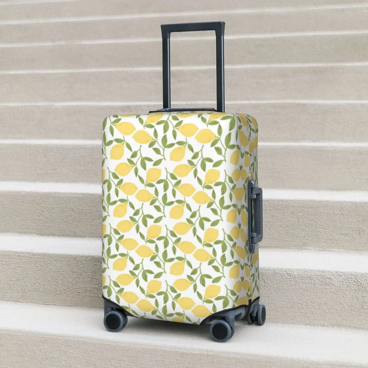 

Lemon Drawing Suitcase Cover Summer Yellow Fruit Vacation Business Fun Luggage Supplies Protector