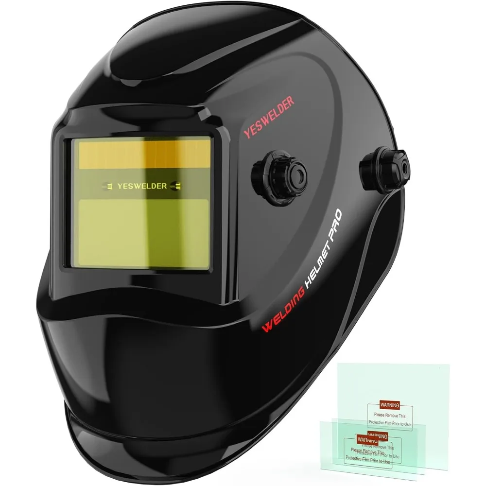 자동 차광 용접 헬멧, 블루라이트 차단, 태양광 충전, 넓은 차광율 3.5/9-13, TIG MIG ARC 및 그라인딩용