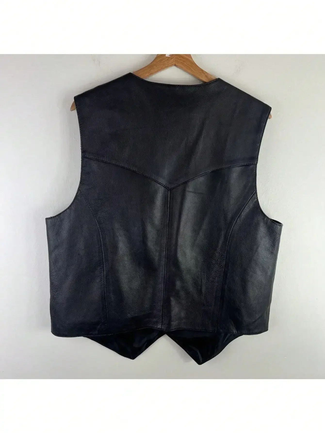Men Vest Black Biker Motorcycle Hip Hop Waistcoat Male Faux Leather Punk Spring Sleeveless Leather Vest Plus Size Loose Casual view 3