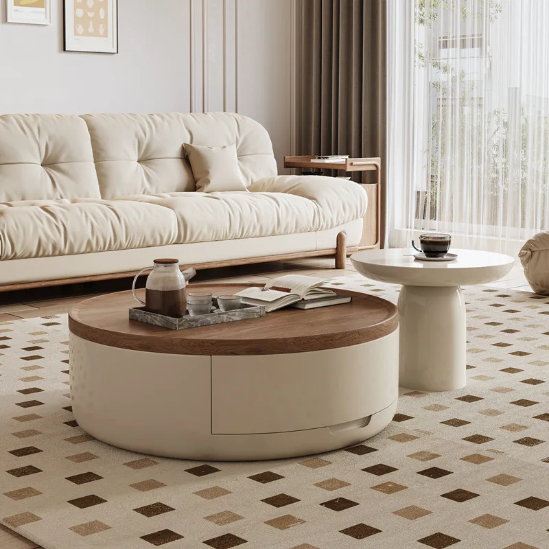 

Французский скандинавский круглый журнальный столик для гостиной, дома, маленькой квартиры, простой современный высококачественный журнальный столик, шкаф для телевизора, орех