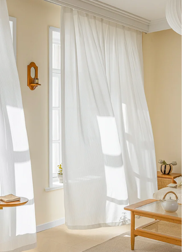 New Modern Simple Mirror Veil Light-impermeable Living Room Bedroom Curtains