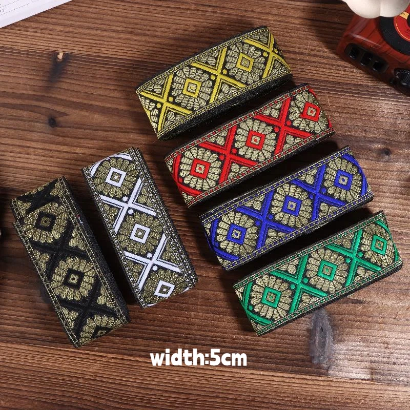 【iioo】fita-de-bordado-Etnico-vintage-de-7-metros-5cm-renda-boho-para-diy-acessorios-para-roupas-e-bolsas-tecido-bordado