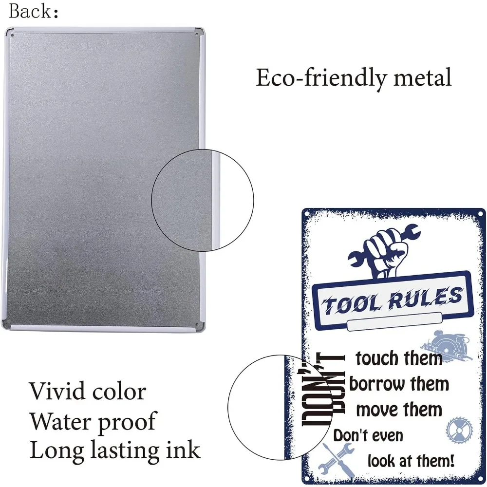 قواعد الأداة علامة لوحة القصدير بورو اللمس تتحركهم لا حتى أنظر لهم علامات معدنية خمر ريترو ملصق الجدار الديكور