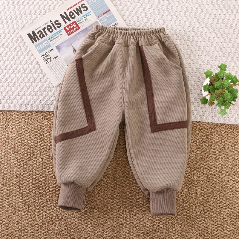 

New Autumn Winter Baby Clothes Children Boys Thicken Warm Pants Toddler Clothing Infant Fashion Casual Trousers Kids Sportswear