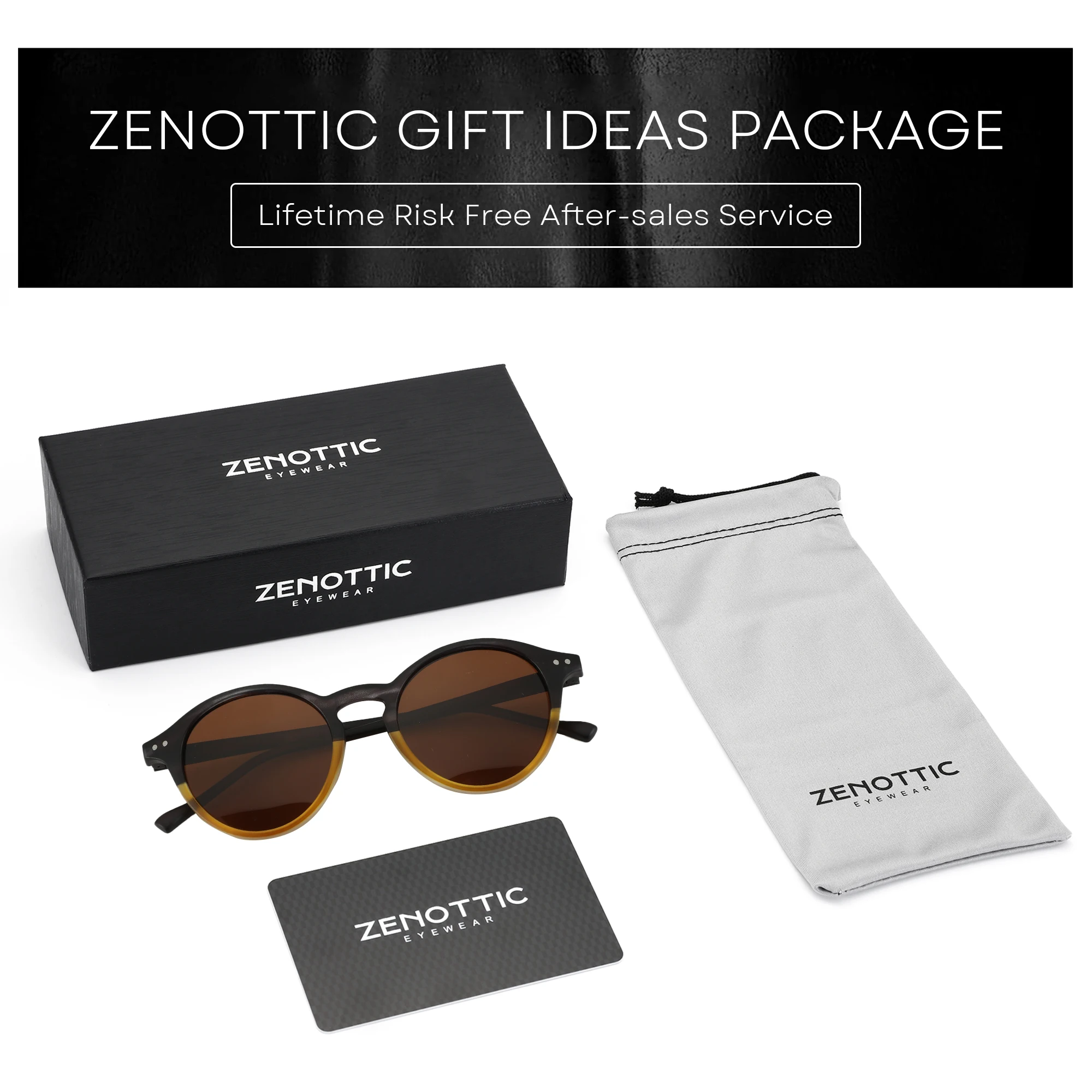 ZENOTTIC (XL Size)Retro Polarized Sunglasses Men Women Vintage Round Frame Sun Glasses UV400 Goggles Shades