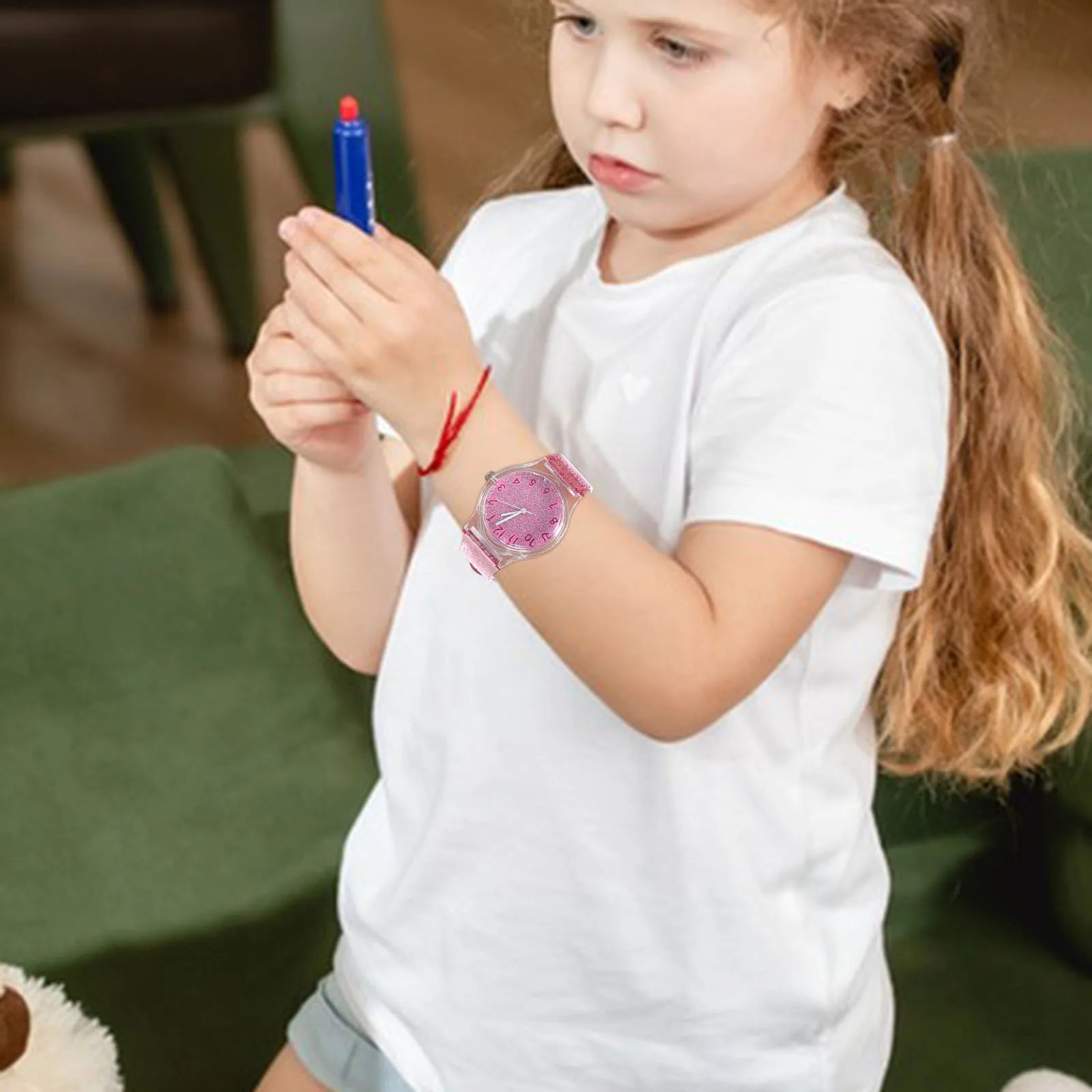 ساعة يد كوارتز لامعة ملونة للأطفال من Creative Kids، مادة ممتازة، حزام مريح قابل للتعديل، هدية عيد ميلاد #3