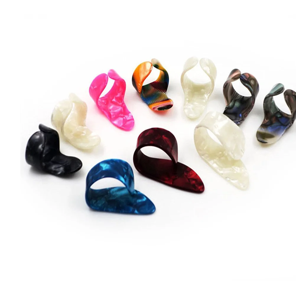 15 Pcs Pearlescent Finger Cover Shrapnel Set Guitar Picks Stainless Steel Celluloid