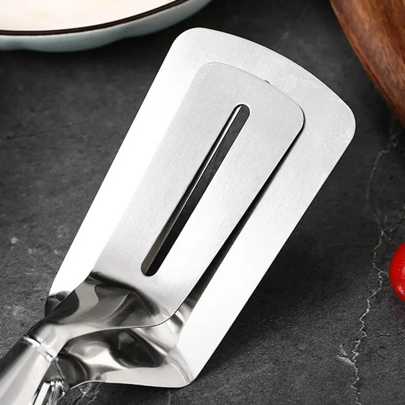 Stainless Steel Frying Shovel Clip Multifunctional Steak Bbq Tongs Pancake Fried Pizza Steak Fish Spatula Bread Kitchen Tool