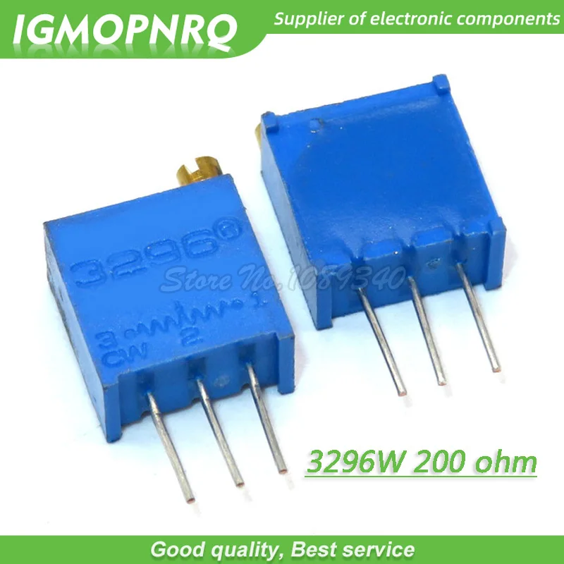 10Pcs/lot 3296W-1-201LF 3296W 201 200 ohm Top regulation  Multiturn Trimmer Potentiometer  High Precision  Variable Resistor