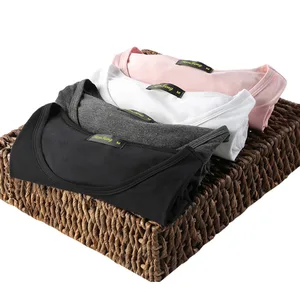 رجالي ألياف الخيزران رقبة قصيرة رقبة مستديرة تي شيرتات كلاسيكية تي شيرت ماص للعرق تي شيرت أحادي اللون تي شيرت أسود جديد 2 عبوة أفضل 12 تي شيرت من ألياف الخيزران مبيعا - No9