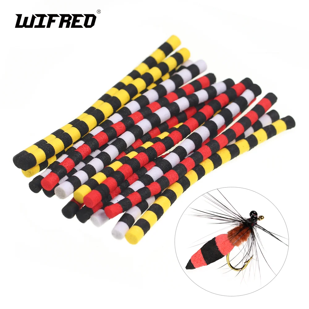 Wifreo 5pcs/6pcs EVA Foam Stick Parachute Post Fly Tying Material For Dry Fly Grass Hopper Cylinders Wing Body Materials