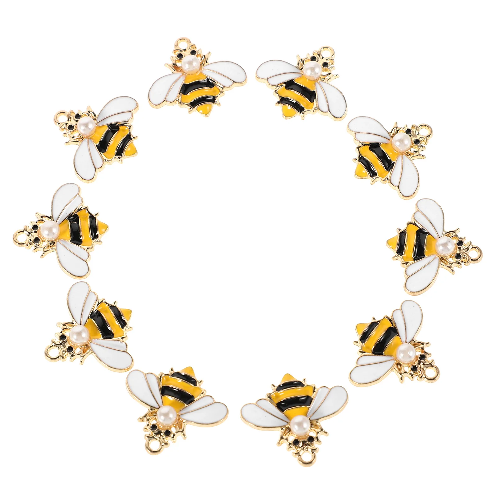 

10Pcs Bee Charms for Jewelry Making DIY Craft Accessories Dangle Earrings Pendant Parts Lightweight Earring Pendants