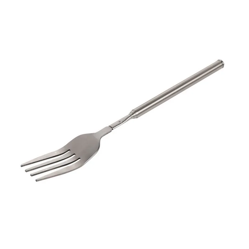 Creative telescopic tableware stainless steel barbecue dinner fork retractable barbecue dinner fork portable