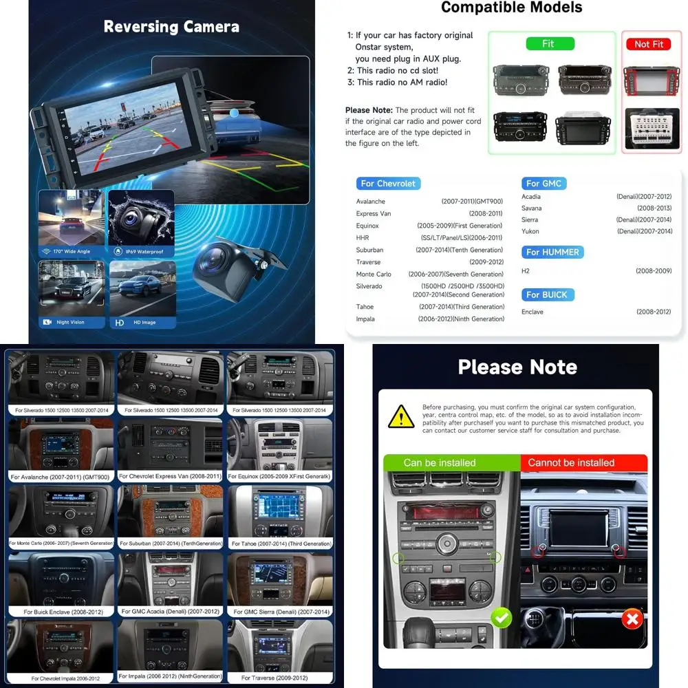 

4+64G for Chevrolet Chevy Silverado Car Radio for Impala Tahoe GMC Sierra Yukon,Android Wireless CarPlay Android Auto BT GPS Tou