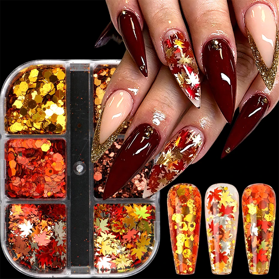 6 Grilles de paillettes et de  - Nail Art Orange avis et prix